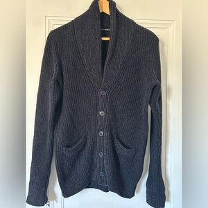 French Connection Navy Shawl Collar Button Cardigan